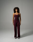 Aura Wide Leg Pant - Merlot