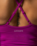 Crossed Push Tank - Dark Fuchsia