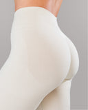 Pump Mid Rise Legging - Wheat w/ Logo