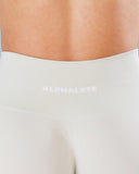 Pump Mid Rise Legging - Wheat w/ Logo