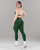 Pump Mid Rise Legging - Court Green w/ Logo