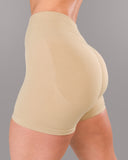 Pump Mid Rise Short - Sahara w/ Logo