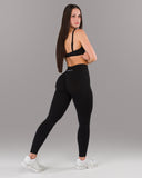 Pump Mid Rise Legging - Black w/ Logo