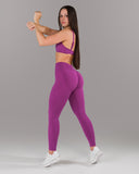 Pump Mid Rise Legging - Acai Berry w/ Logo