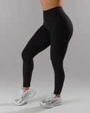 Dip Back Mid Rise Legging - Black