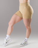 Pump Mid Rise Short - Sahara w/ Logo