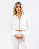 Velour Zip Hoodie - Lace